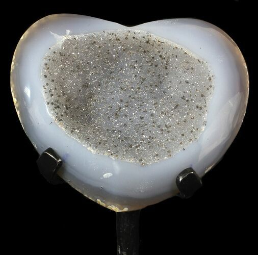 Polished, Agate Heart Filled with Druzy Quartz - Uruguay #62816